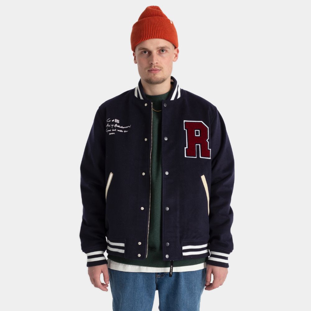 GIUBBINO REVOLUTION VARSITY JACKET BLU