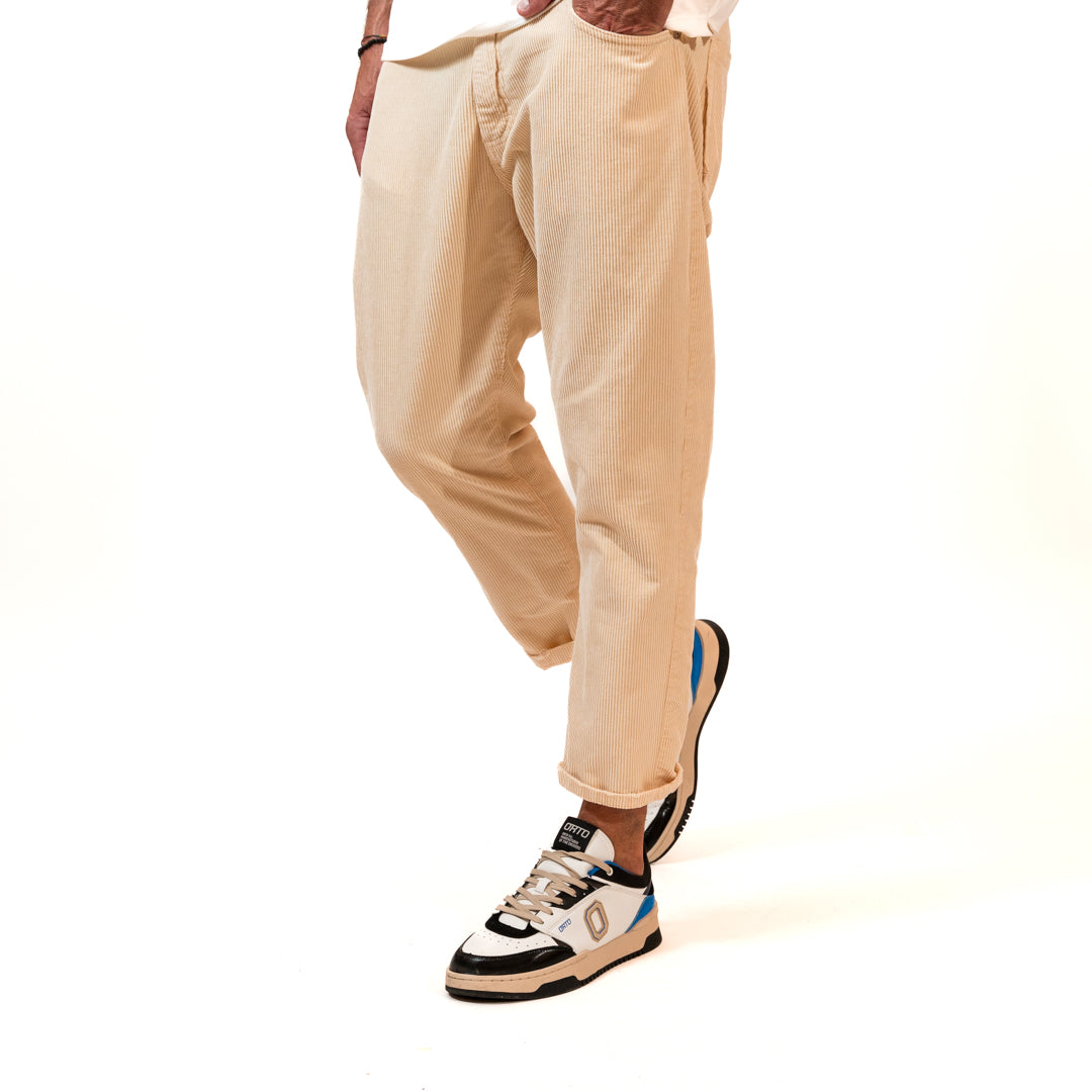 Berna Pantalone Carrot Velluto Crema