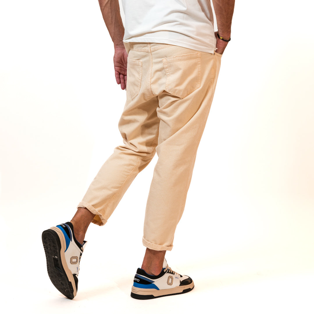 Berna Pantalone Carrot Velluto Crema