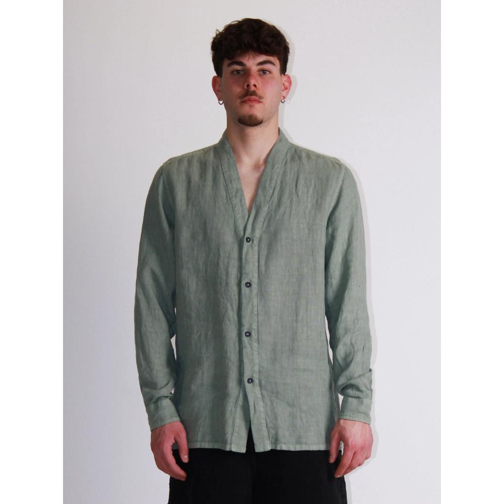 Berna Camicia In Lino Uomo Salvia