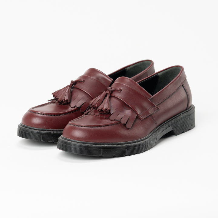 Mocassini E.C. In Pelle Bordeaux