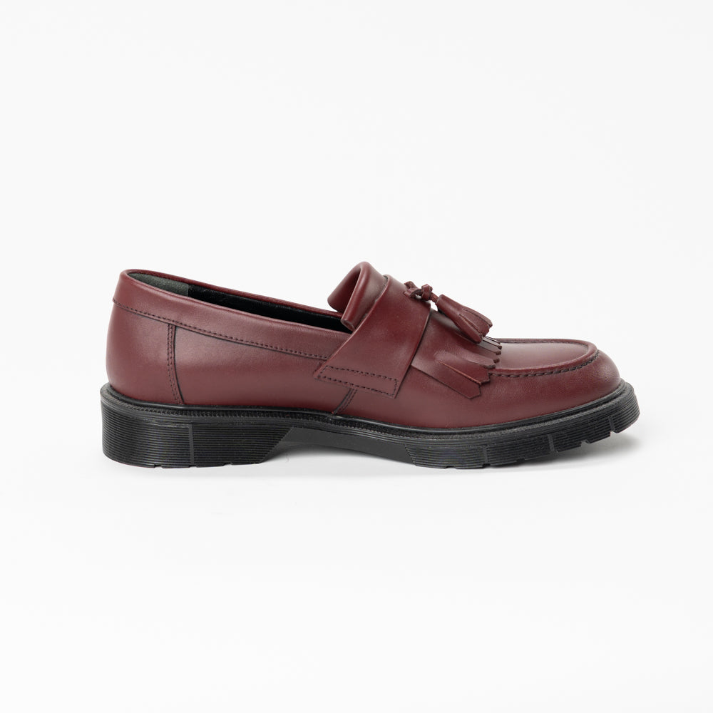 Mocassini E.C. In Pelle Bordeaux