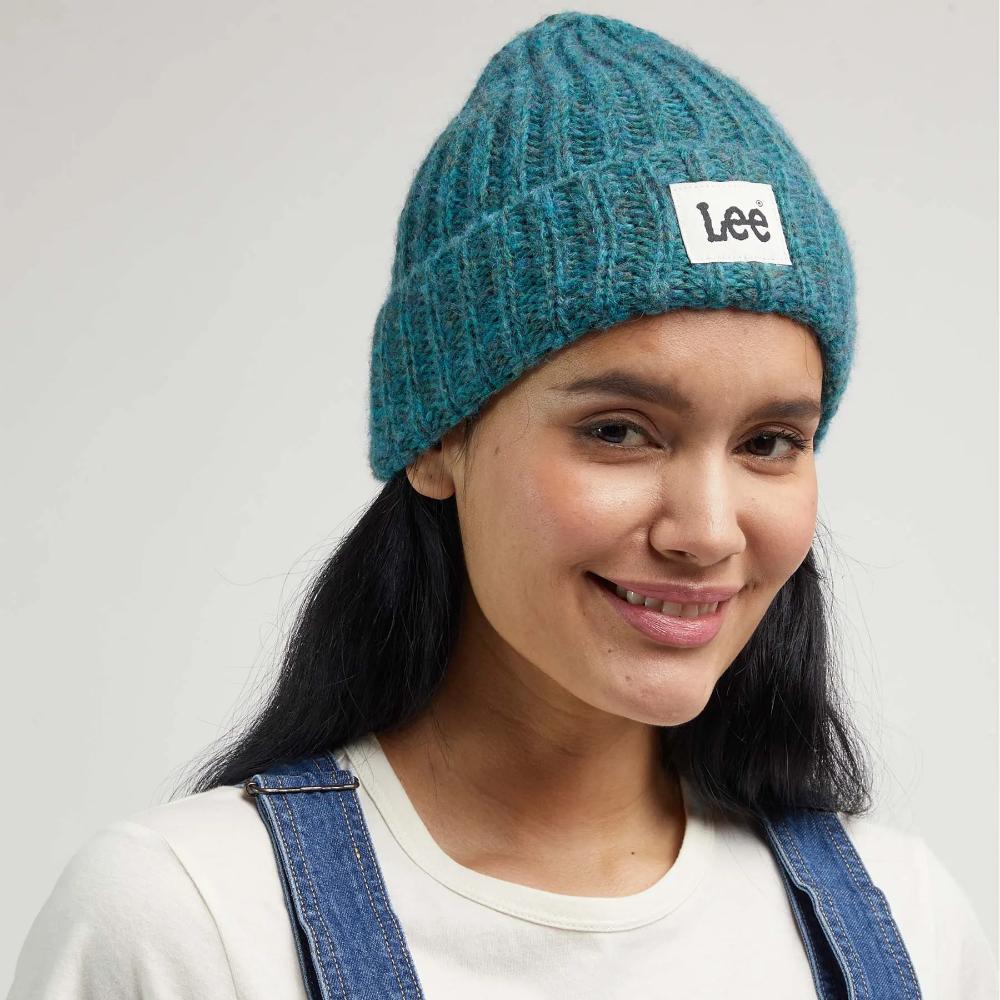 Lee Berretto Beanie Logo Turchese