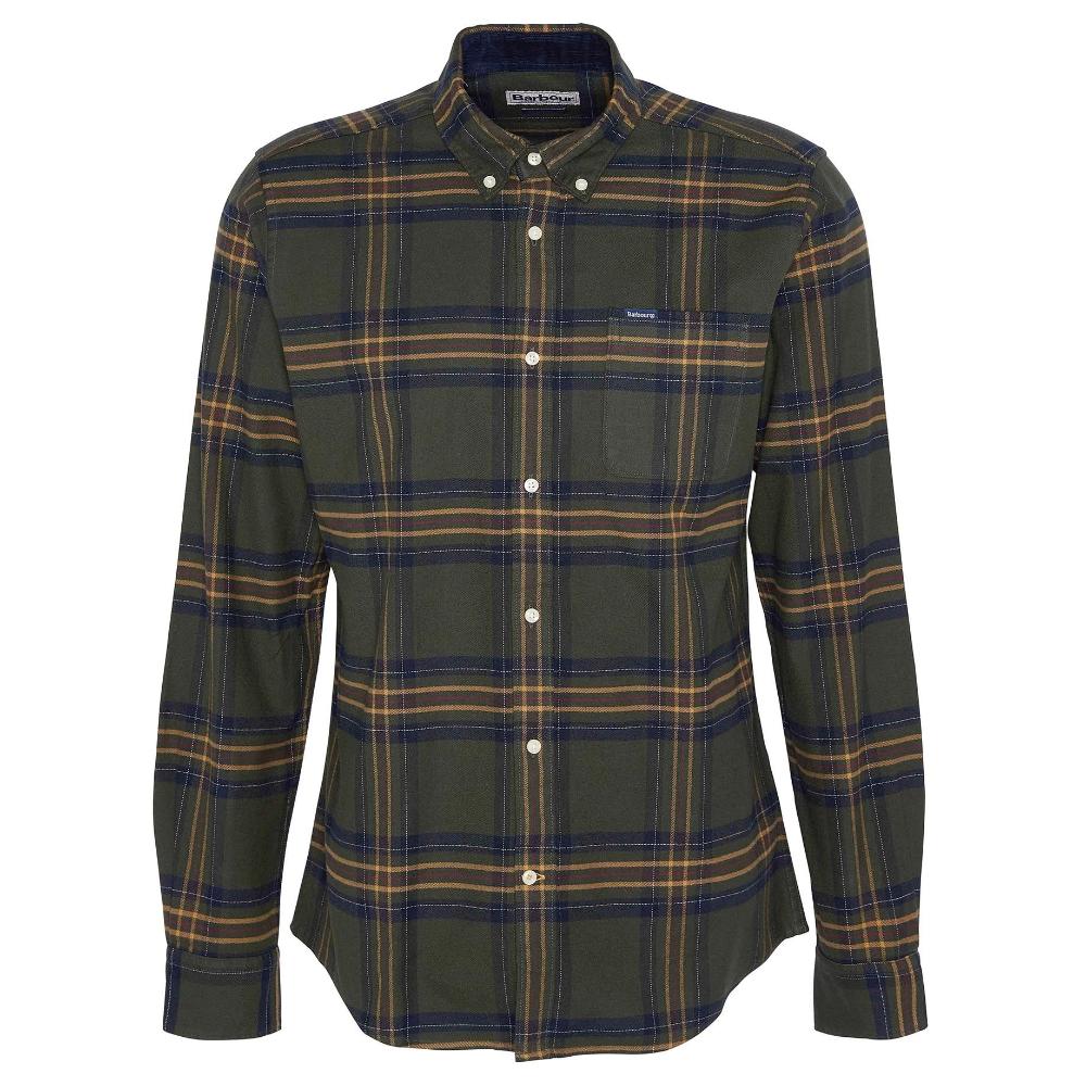 Barbour Camicia Portdown taglio sartoriale Olive