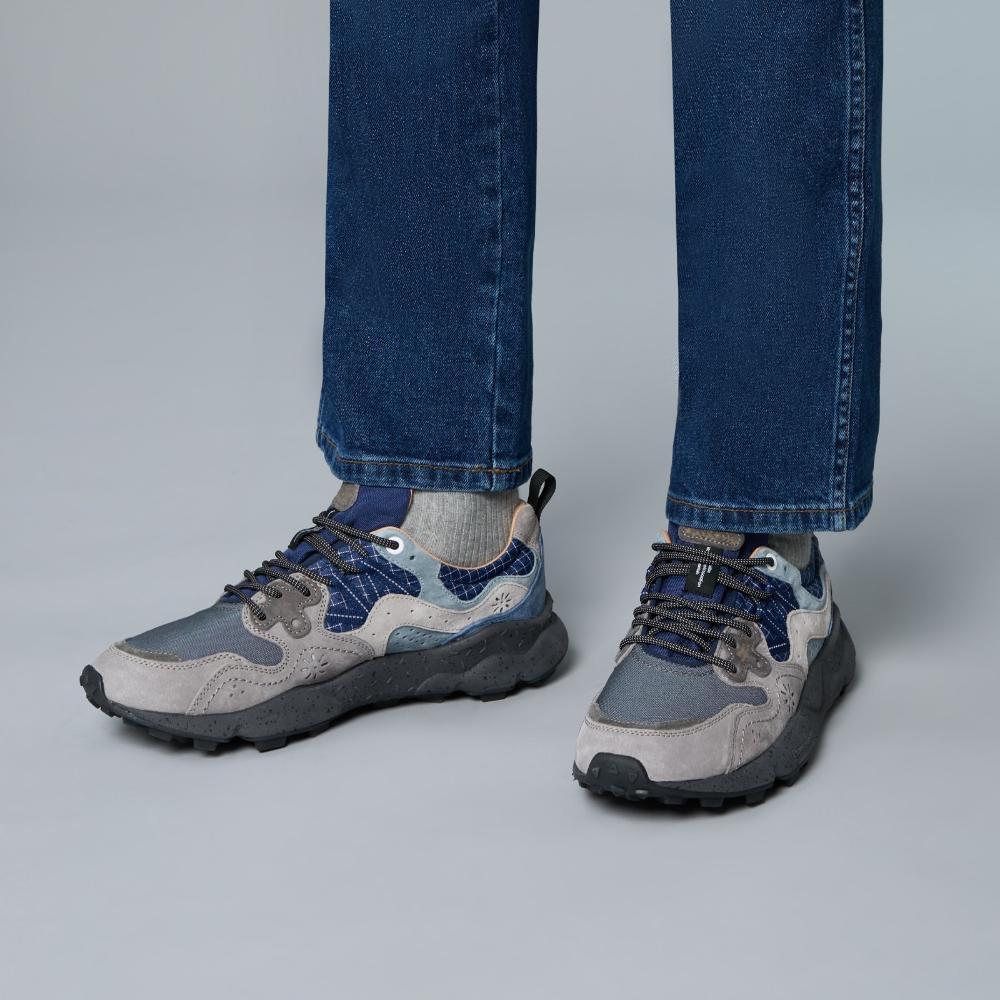 Sneakers Flower Mountain Yamano 3 in suede e tessuto tecnico - Navy-Grigio