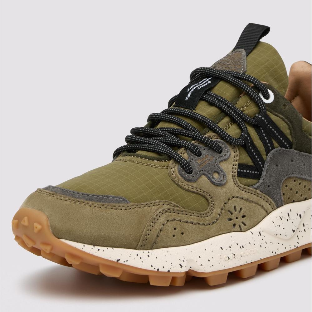 Sneakers Flower Mountain Yamano 3 in suede e tessuto tecnico - Militare