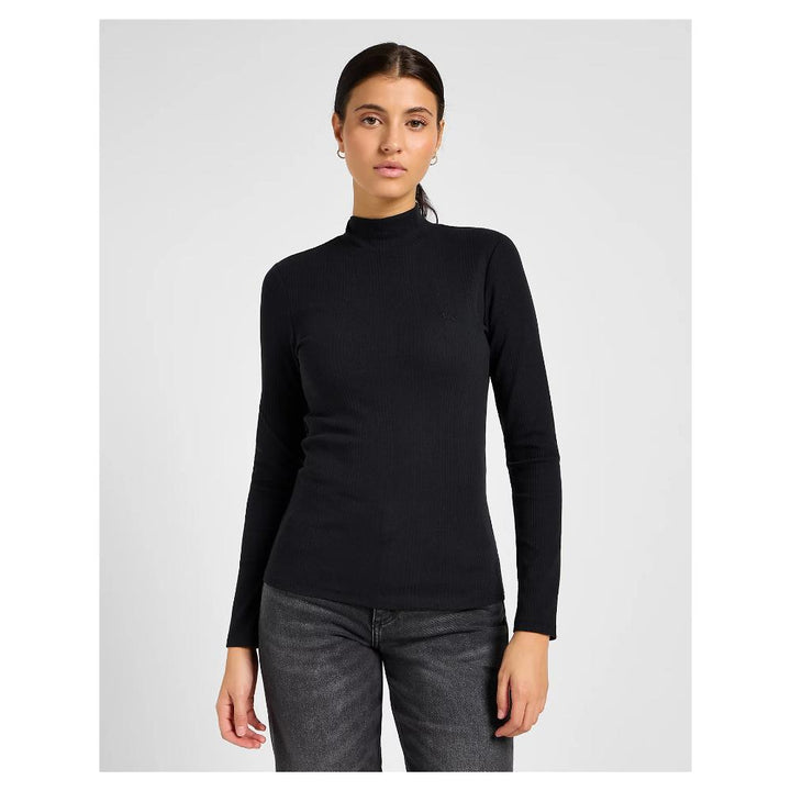 Lee Maglia Long Sleeve Cropped Rib Nero