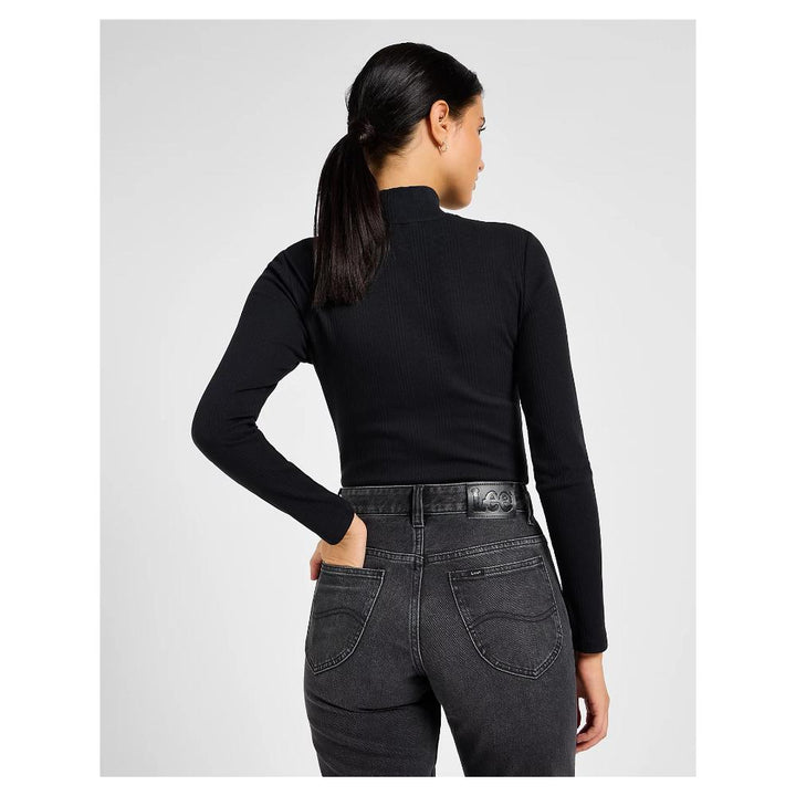 Lee Maglia Long Sleeve Cropped Rib Nero