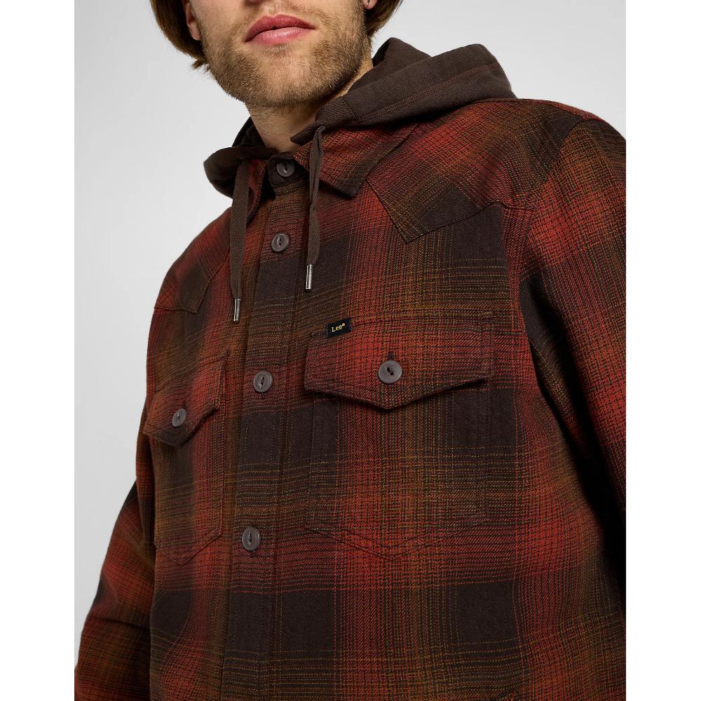 Lee Hooded Western Shirt in Espresso