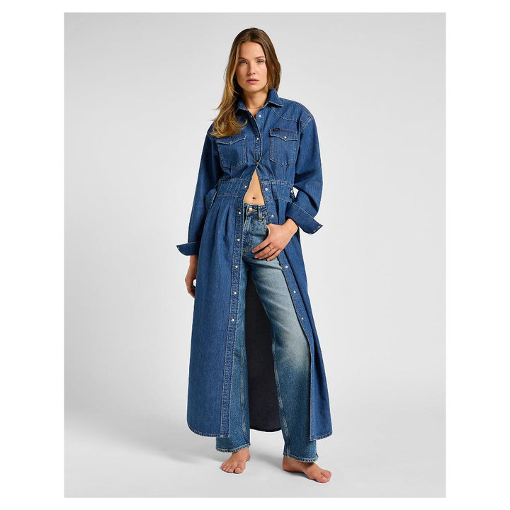 Lee Vestito Belted Western Denim Dress Blue Fusion