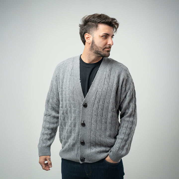 Amaranto CardiganTreccia Grigio