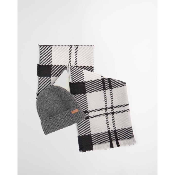 Barbour Set Regalo Berretto Pendle e Sciarpa Blair Monochrome