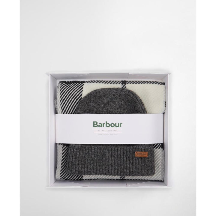 Barbour Set Regalo Berretto Pendle e Sciarpa Blair Monochrome