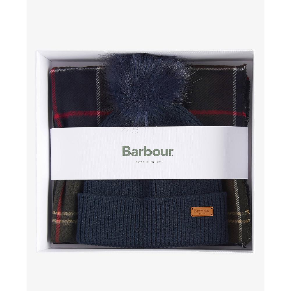 Barbour Set Regalo Berretto Dover & Sciarpa Hailes Classic