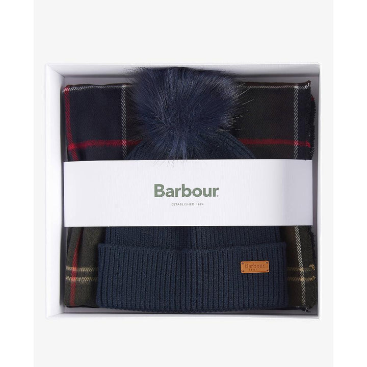 Barbour Set Regalo Berretto Dover & Sciarpa Hailes Classic