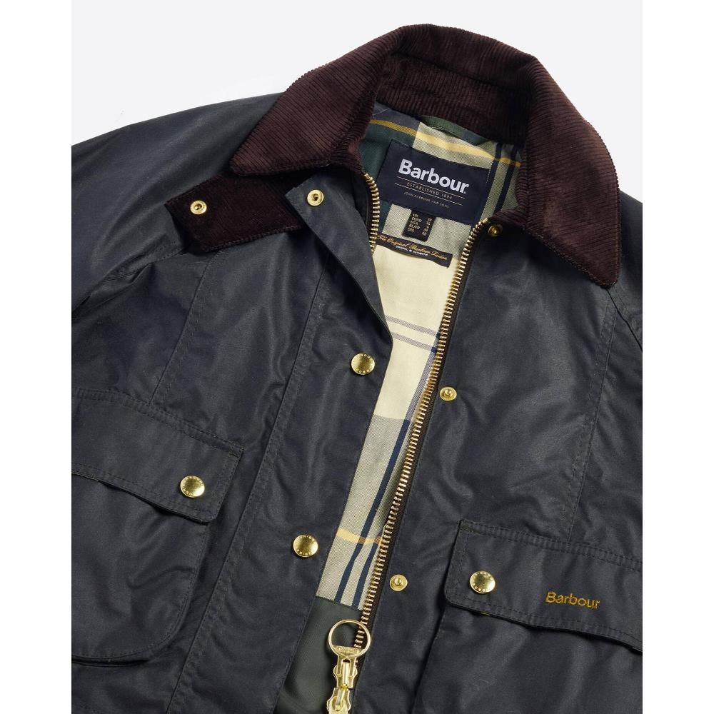 Barbour Giacca Cerata Beadnell Dal Taglio Crop Sage-Ancient Donna