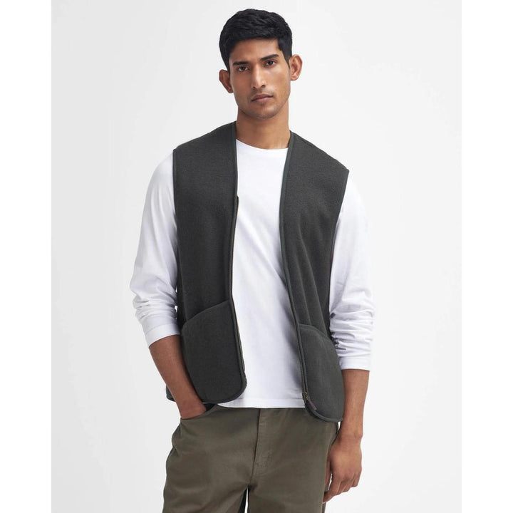 Barbour Gilet/fodera In Pile Caldo Con Cerniera Sage Uomo