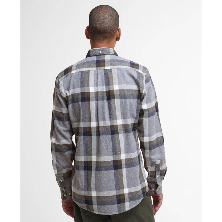 Barbour Camicia Leggermente Aderente Folley Light Grey Marl Uomo