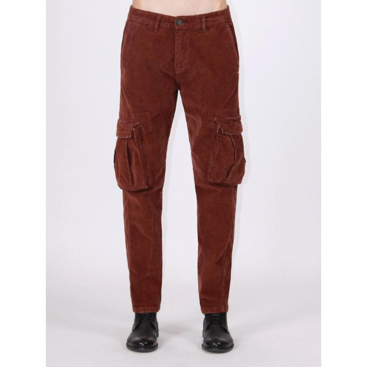 Berna Pantalone Cargo In Velluto Caffè Uomo