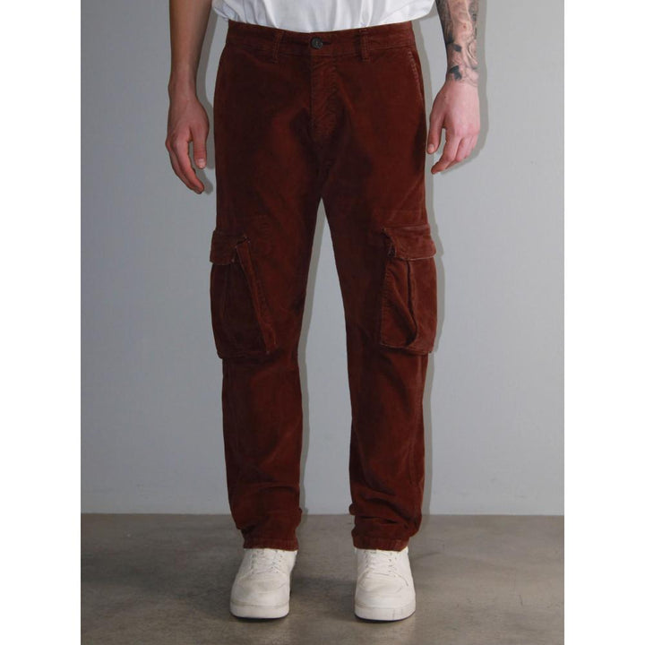 Berna Pantalone Cargo In Velluto Caffè Uomo