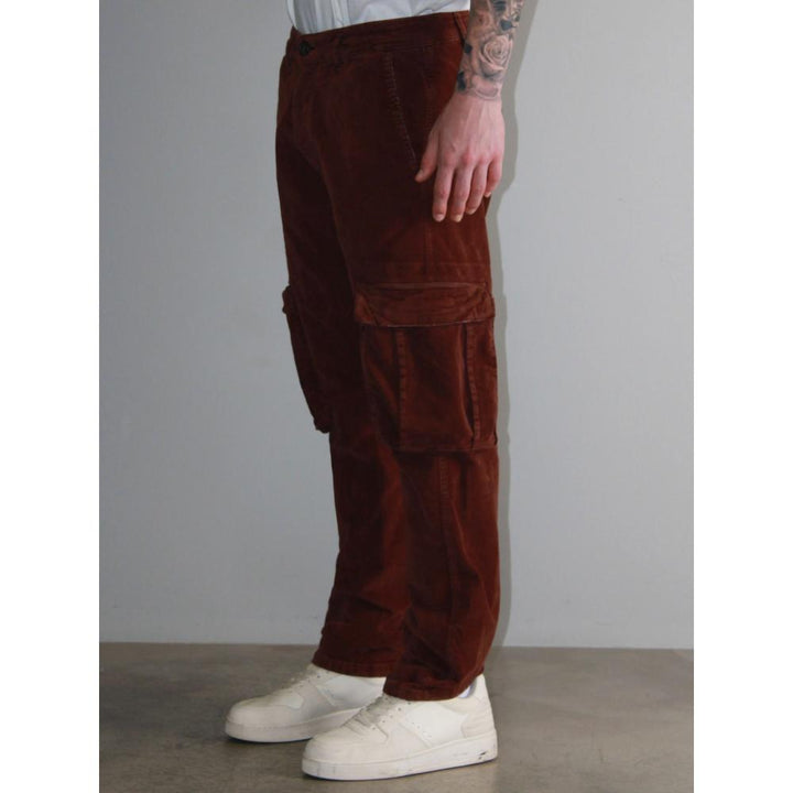 Berna Pantalone Cargo In Velluto Caffè Uomo