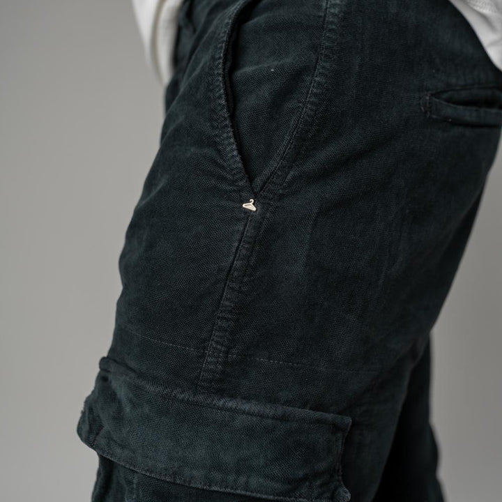 Berna Pantalone Cargo In Velluto Nero Uomo