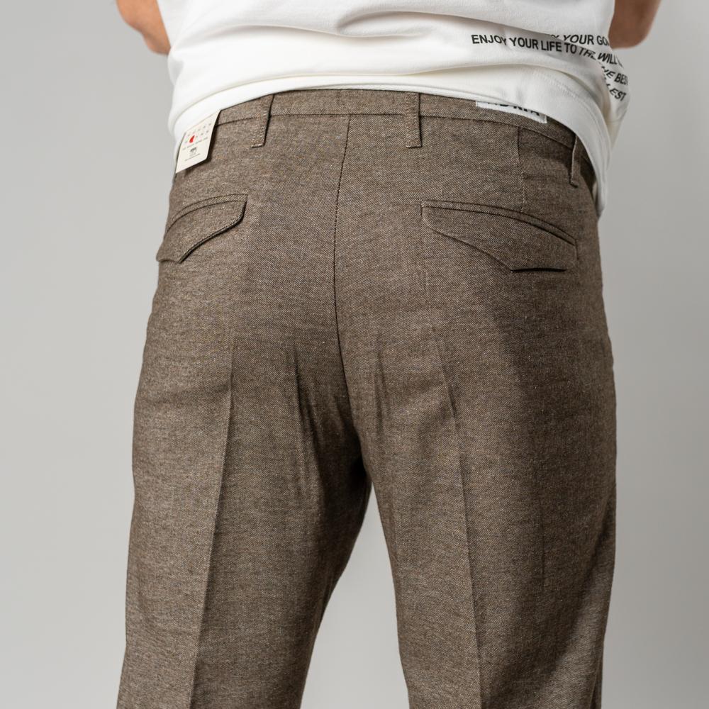 Berna Pantalone Classico Con Pinces Fango Uomo
