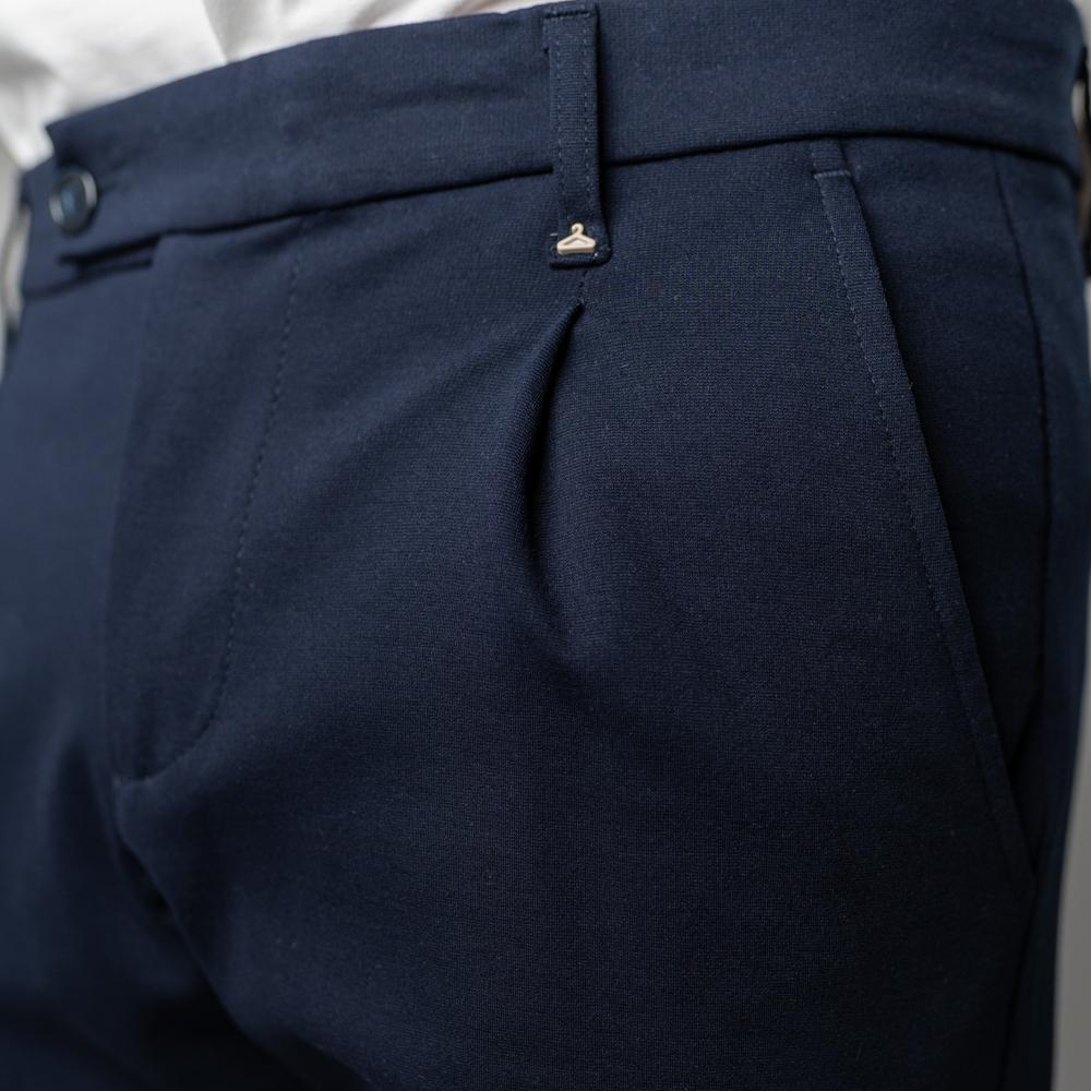 Berna Pantalone Risvolto Blu Uomo