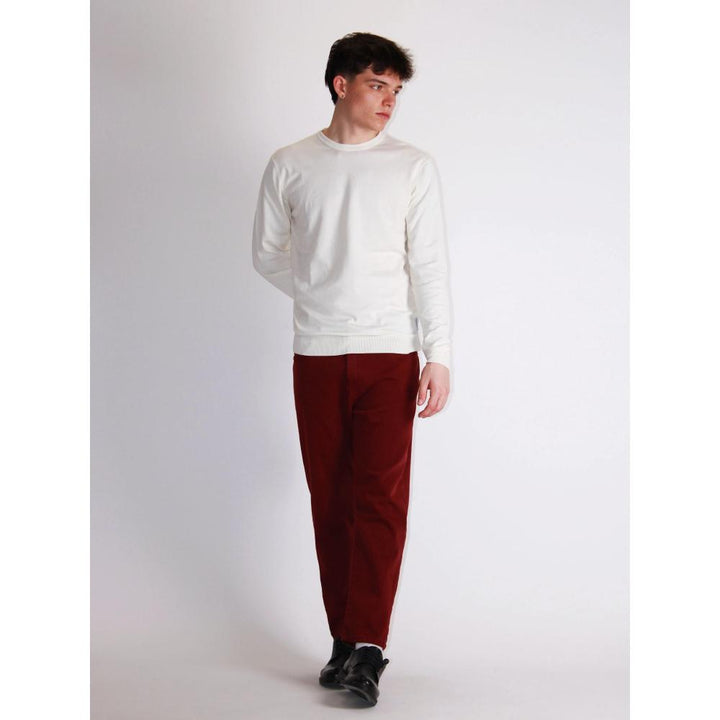 Berna Denim Colorato Orlo Used Cropped Fit Bordeaux Uomo