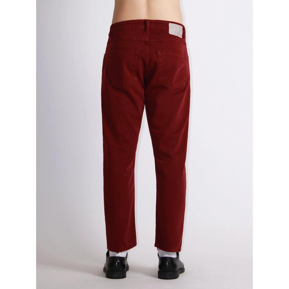 Berna Denim Colorato Orlo Used Cropped Fit Bordeaux Uomo
