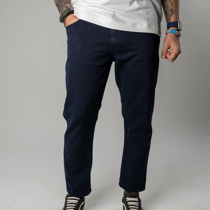 Berna Denim Colorato Orlo Used Cropped Fit Blu Uomo