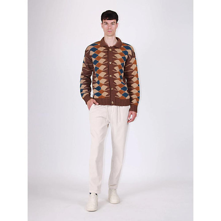 Berna Pantalaccio in Velluto a Coste Panna Uomo