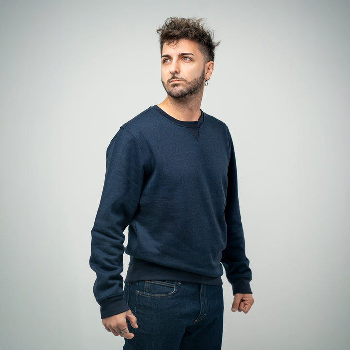 Bl'ker Felpa Girocollo Navy Uomo