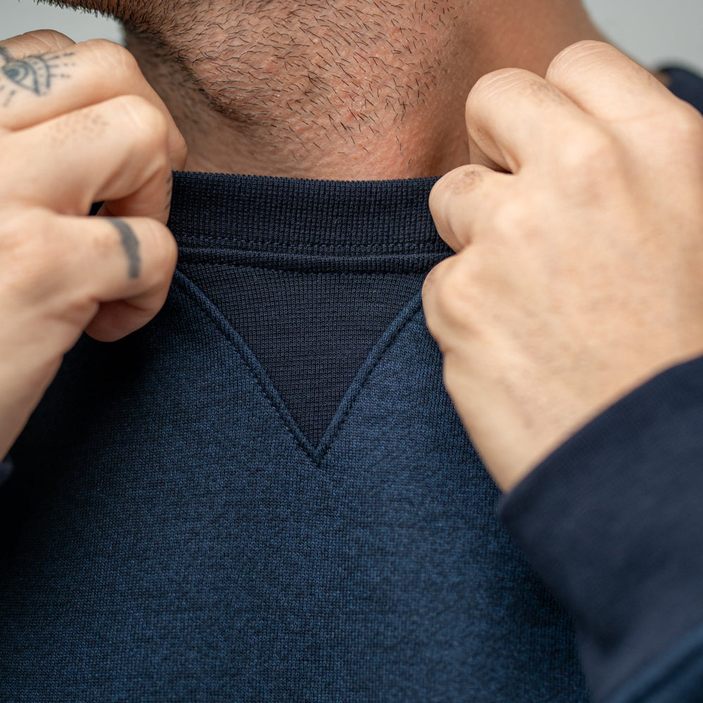 Bl'ker Felpa Girocollo Navy Uomo