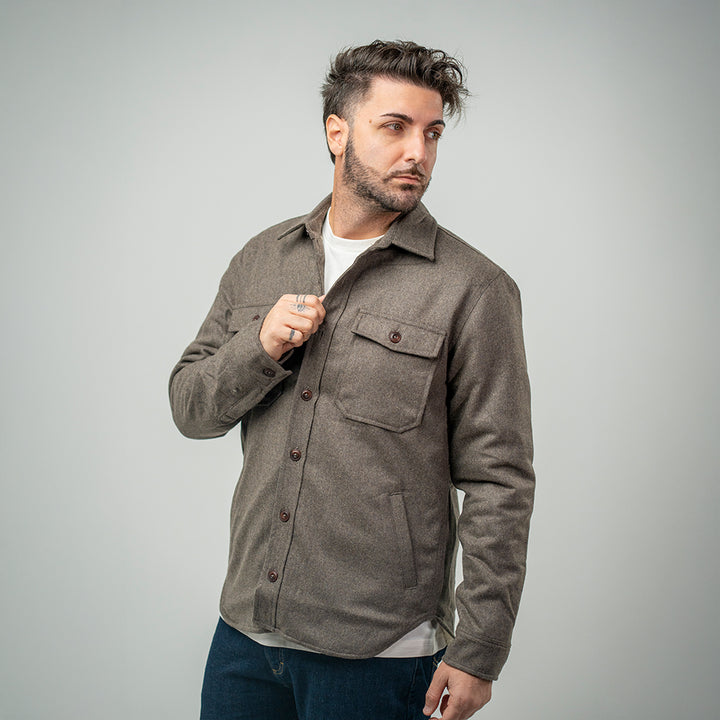 Bl'ker Denali Wool Overshirt Brown Uomo