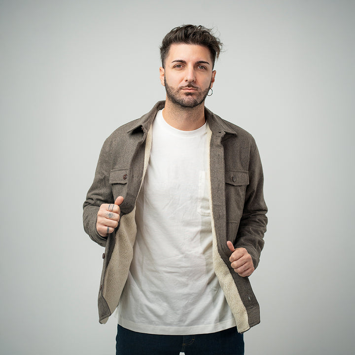 Bl'ker Denali Wool Overshirt Brown Uomo