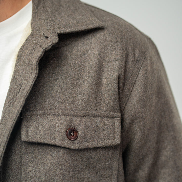 Bl'ker Denali Wool Overshirt Brown Uomo