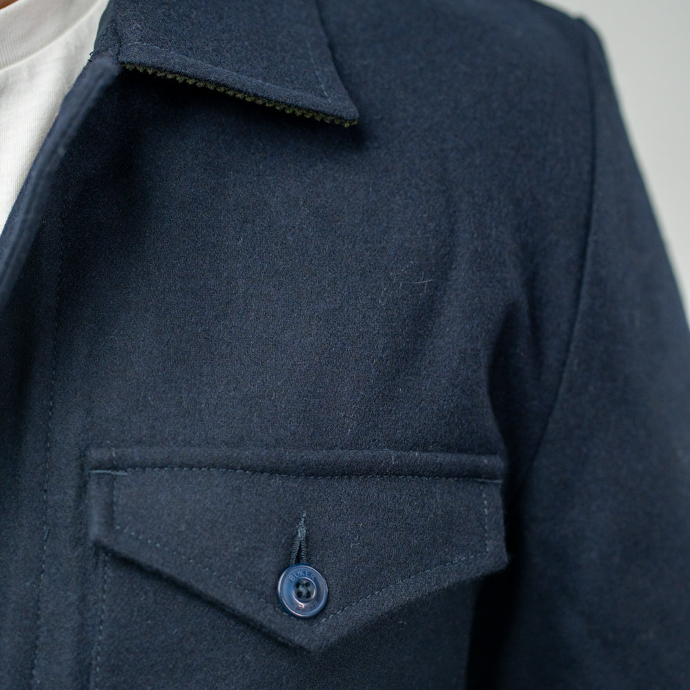 Bl'ker Denali Wool Overshirt Navy Uomo