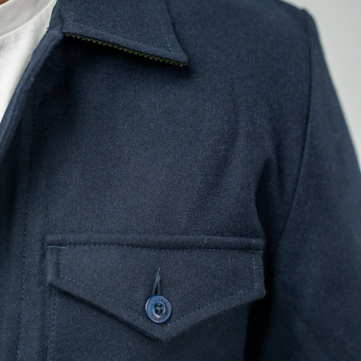 Bl'ker Denali Wool Overshirt Navy Uomo