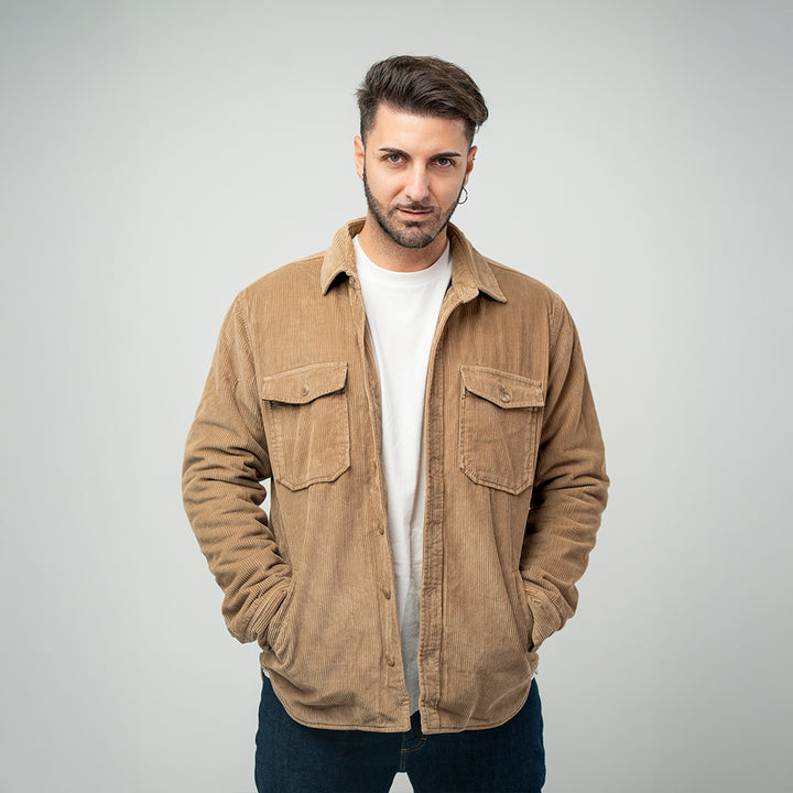 Bl'ker Hunter Velvet Overshirt Khaki Uomo