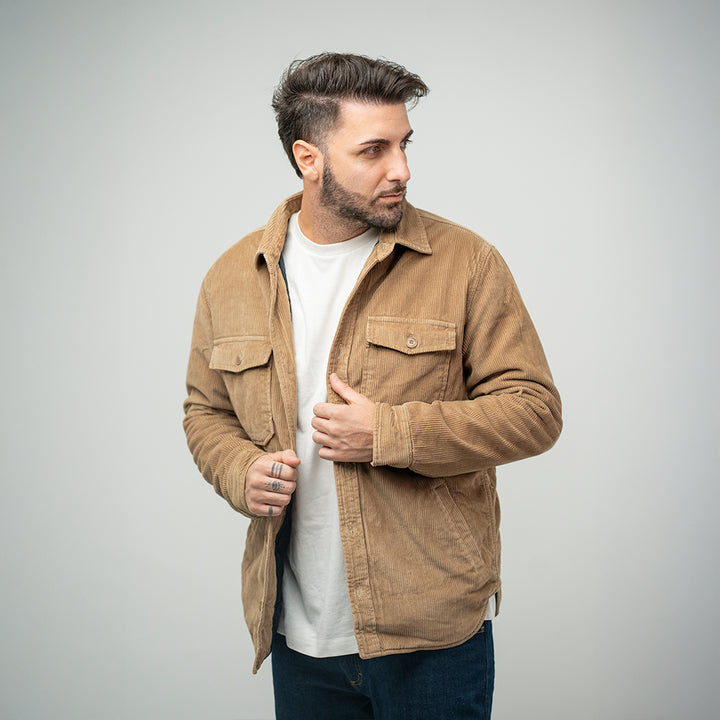 Bl'ker Hunter Velvet Overshirt Khaki Uomo