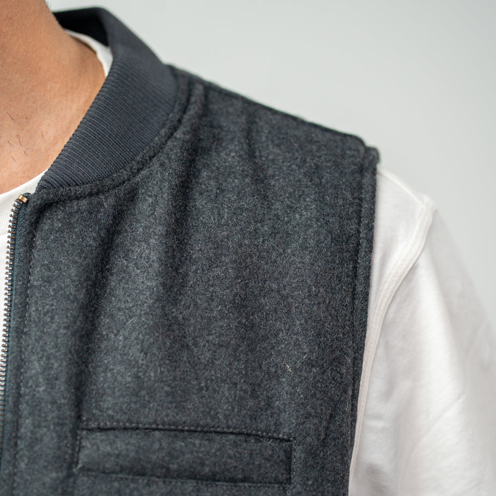 Bl'ker Gilet Wool Reversibile Grey Uomo