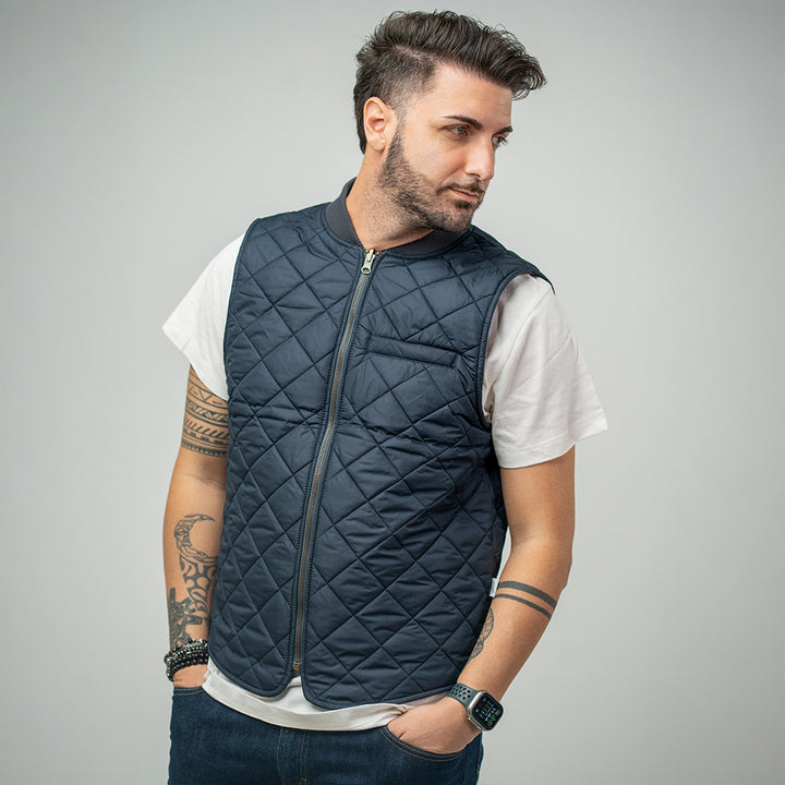 Bl'ker Gilet Wool Reversibile Grey Uomo
