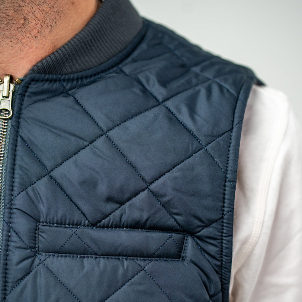 Bl'ker Gilet Wool Reversibile Grey Uomo