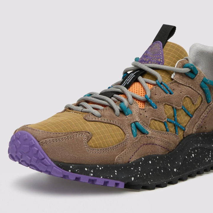 Flower Mountain Yamabushi Uni Sneakers in Suede e Tessuto Tecnico Marrone-Grigio