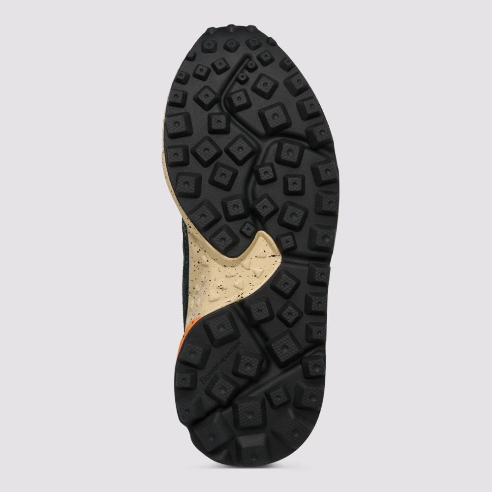 Flower Mountain Rulis Man Sneakers in Suede e Tessuto Marrone-Verde