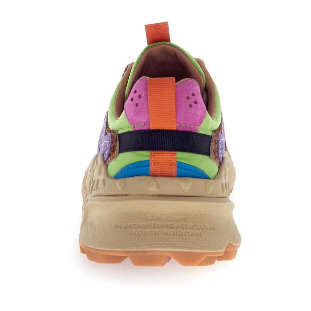 Flower Mountain Rulis Woman Suede Nylon Squared Violet Brown Dark Green