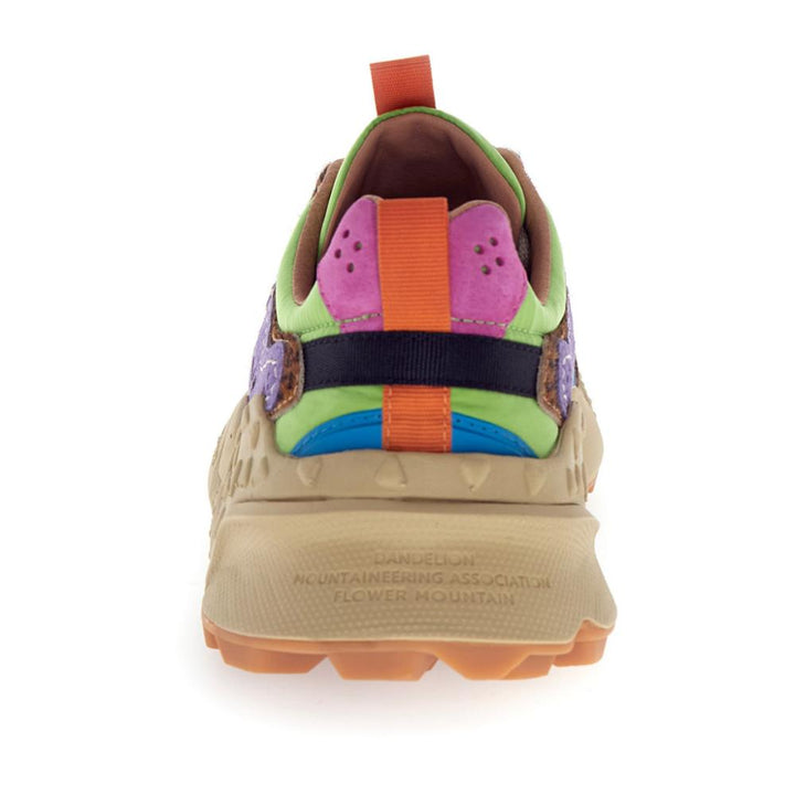 Flower Mountain Rulis Woman Suede Nylon Squared Violet Brown Dark Green