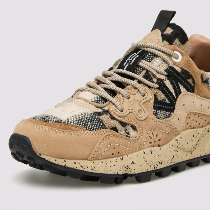 Flower Mountain Yamano 3 Woman Sneakers in Suede e Tessuto Marrone Chiaro