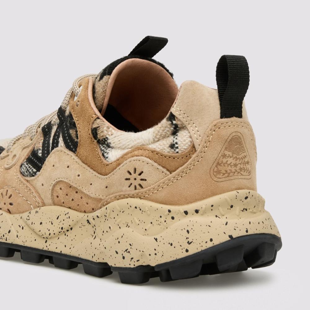 Flower Mountain Yamano 3 Woman Sneakers in Suede e Tessuto Marrone Chiaro